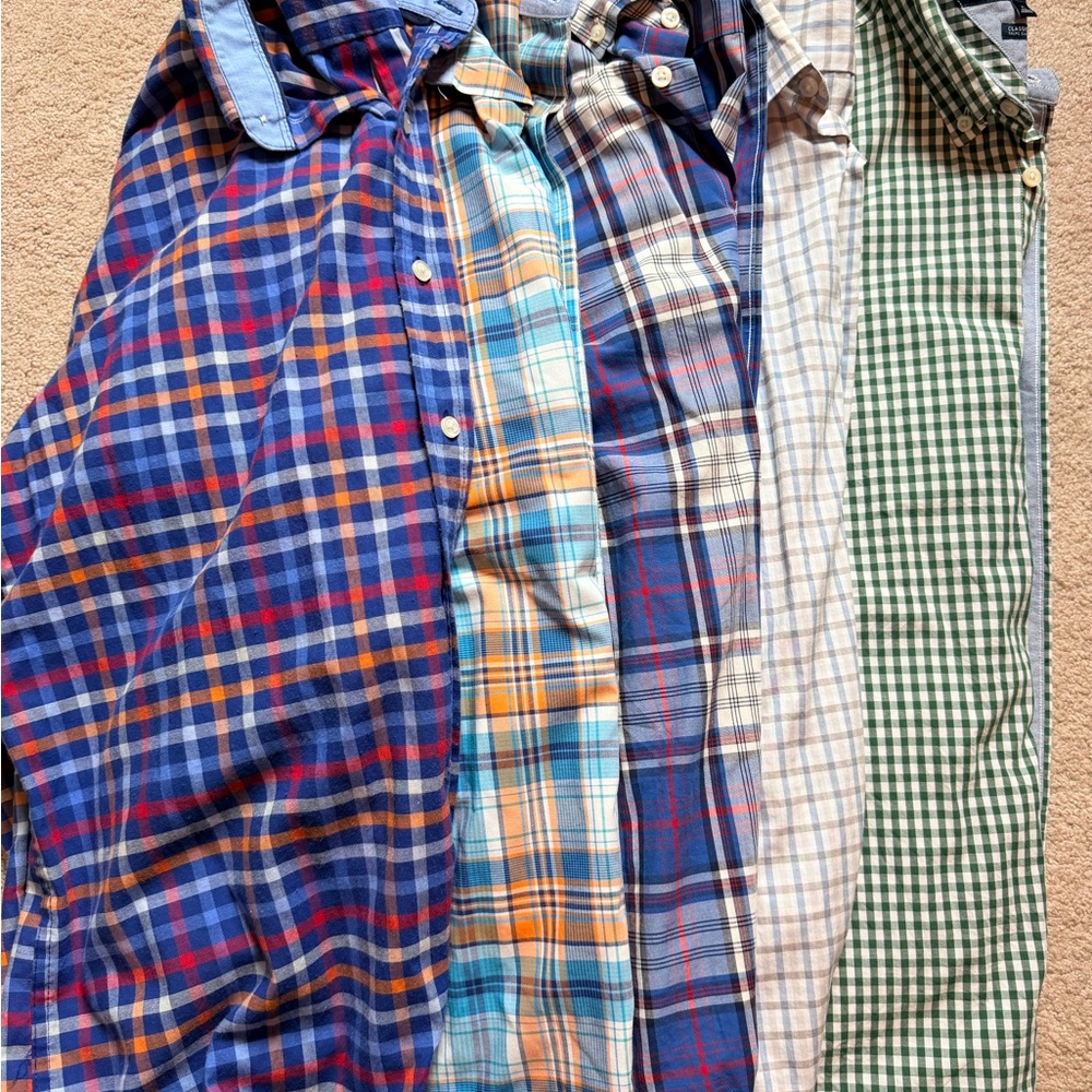 Men BUNDLE Large Button Down Collar Shirts Hilfiger, Izod, Nautica, Perry Ellis